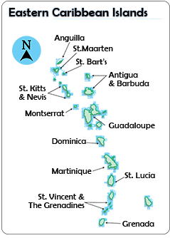 EC8 - Eastern Caribbean Islands Map